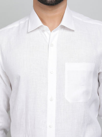 White Solid Regular Fit Formal Shirt | JadeBlue