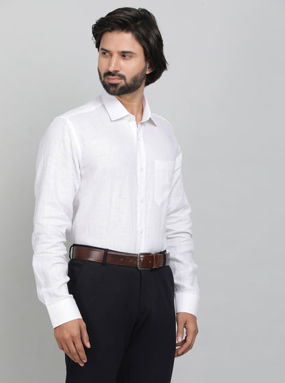 White Solid Regular Fit Formal Shirt | JadeBlue