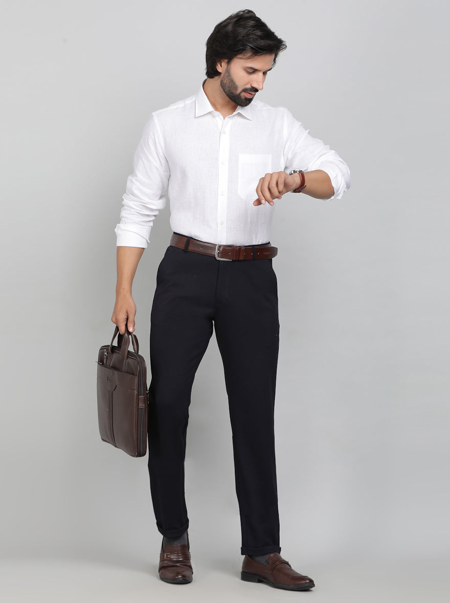 White Solid Regular Fit Formal Shirt | JadeBlue