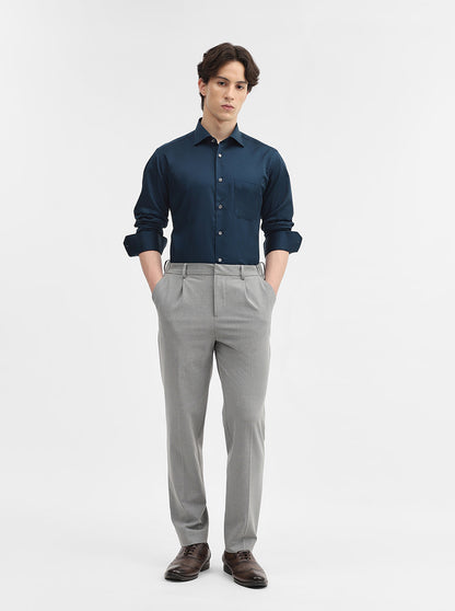 Green Solid Slim Fit Formal Shirt | JadeBlue Super Luxe