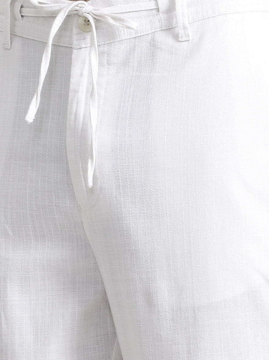 White Striped Regular Fit Track Pant | JadeBlue