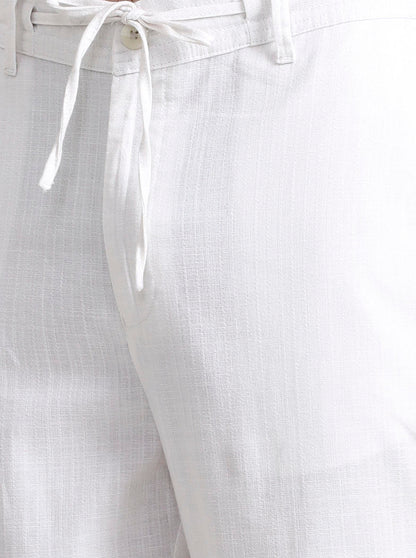 White Striped Regular Fit Track Pant | JadeBlue