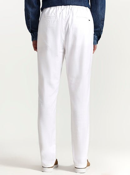 White Striped Regular Fit Track Pant | JadeBlue