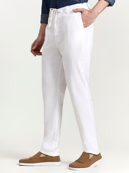 White Striped Regular Fit Track Pant | JadeBlue