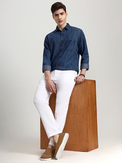 White Striped Regular Fit Track Pant | JadeBlue