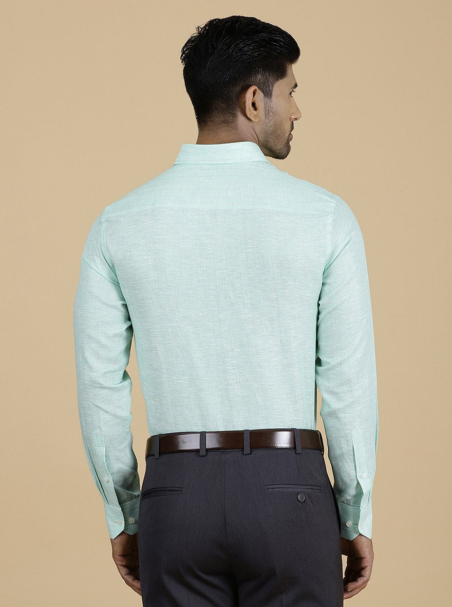 Green Solid Regular Fit Formal Shirt | JadeBlue