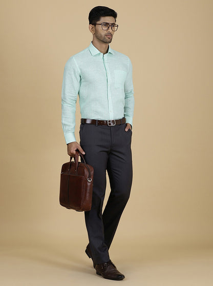Green Solid Regular Fit Formal Shirt | JadeBlue