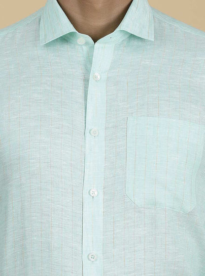 Green Solid Regular Fit Formal Shirt | JadeBlue