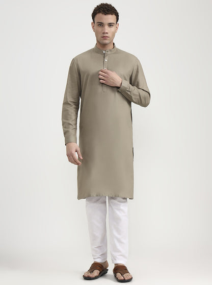 Fawn Solid  Modi Kurta | JadeBlue