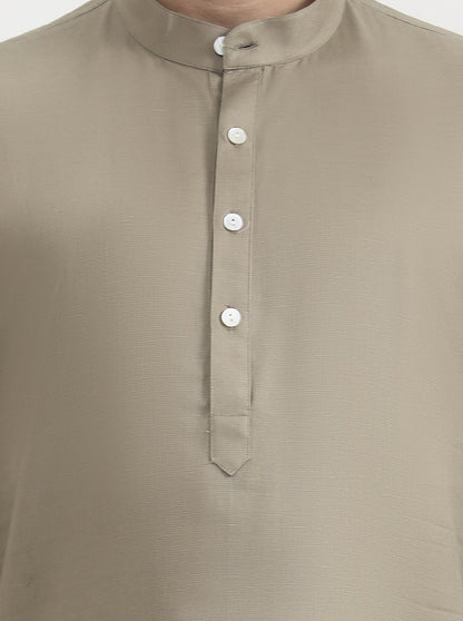 Fawn Solid  Modi Kurta | JadeBlue