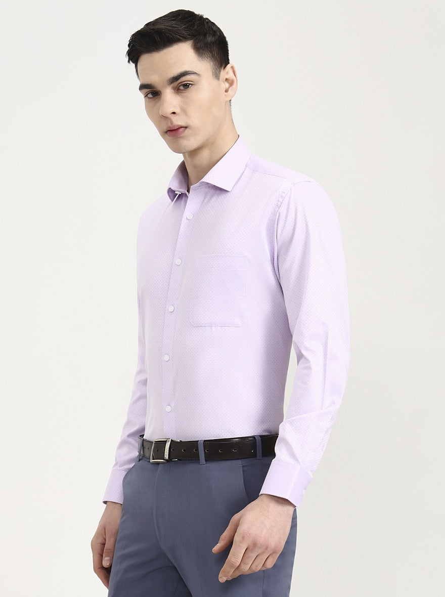 Purple Solid Slim Fit Formal Shirt | Greenfibre