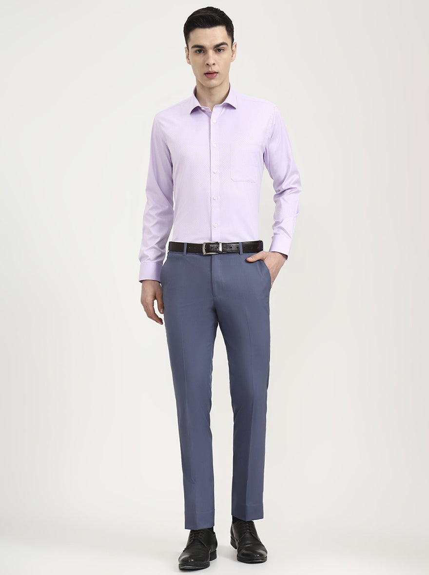 Purple Solid Slim Fit Formal Shirt | Greenfibre