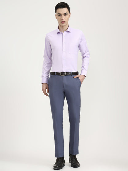 Purple Solid Slim Fit Formal Shirt | Greenfibre