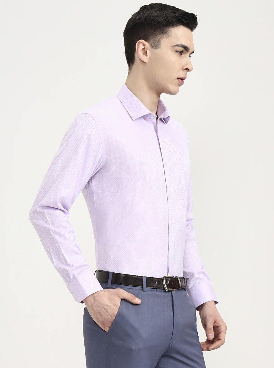 Purple Solid Slim Fit Formal Shirt | Greenfibre