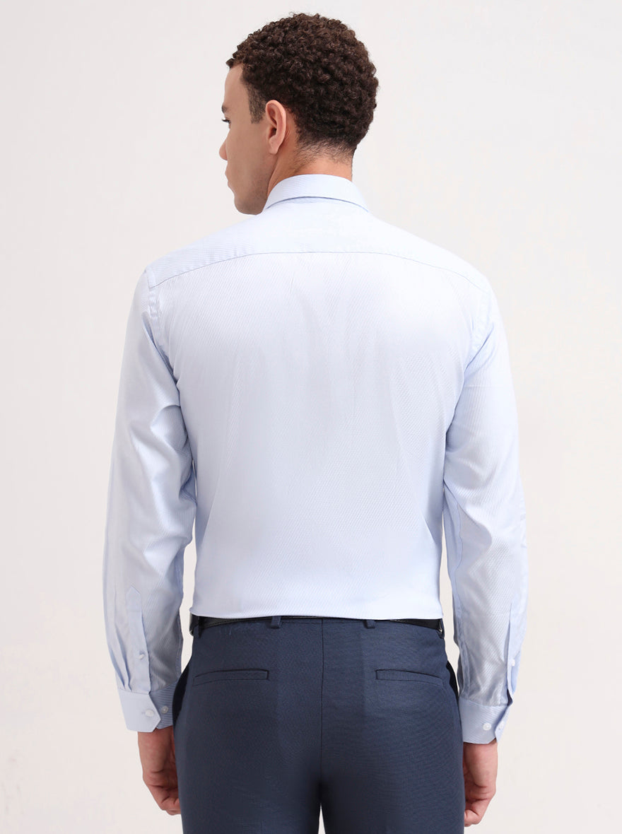 Sky Blue Solid Regular Fit Formal Shirt | JadeBlue