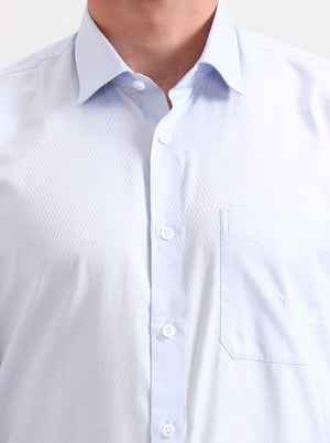 Sky Blue Solid Regular Fit Formal Shirt | JadeBlue