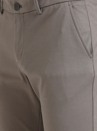 Cement Grey Solid Venice Fit Casual Trouser | JadeBlue