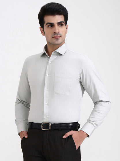 Pista Green Solid Slim Fit Formal Shirt | Metal