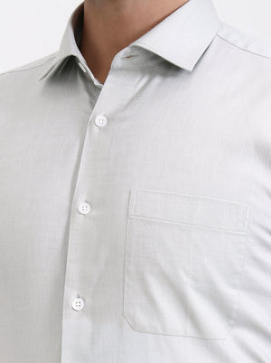Pista Green Solid Slim Fit Formal Shirt | Metal