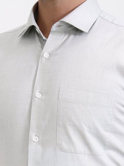 Pista Green Solid Slim Fit Formal Shirt | Metal