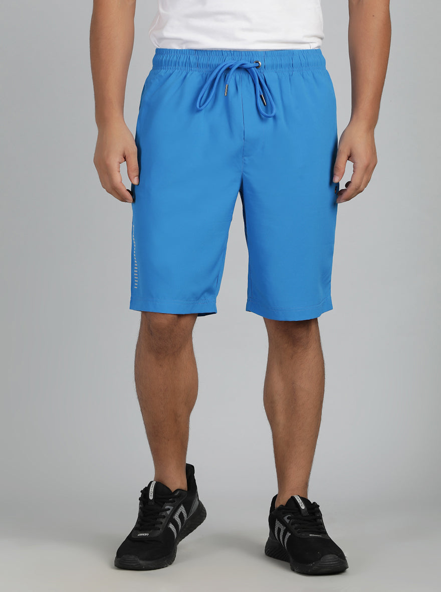 Blue Solid Slim Fit Shorts | Jade Play