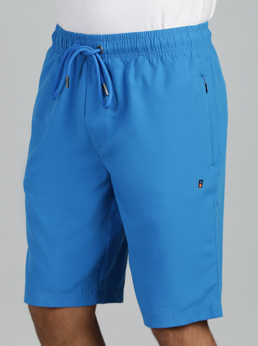 Blue Solid Slim Fit Shorts | Jade Play