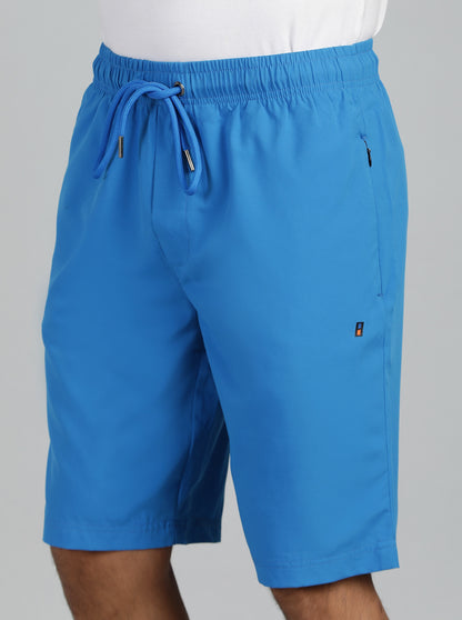 Blue Solid Slim Fit Shorts | Jade Play