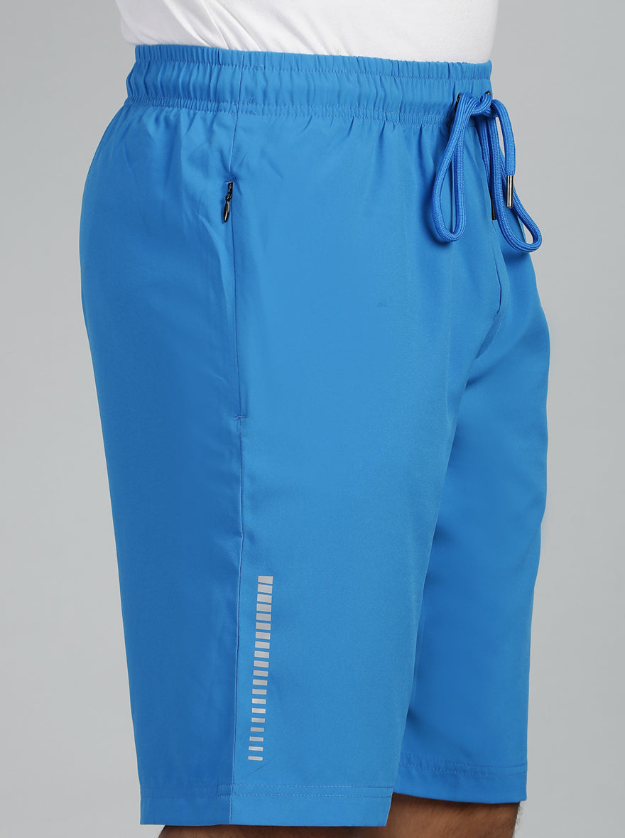 Blue Solid Slim Fit Shorts | Jade Play
