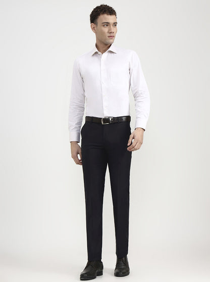 Black Solid Slim Fit Formal Trouser | JadeBlue Super Luxe