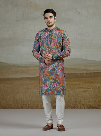 Green Embroidered Kurta Pajama | Virasana