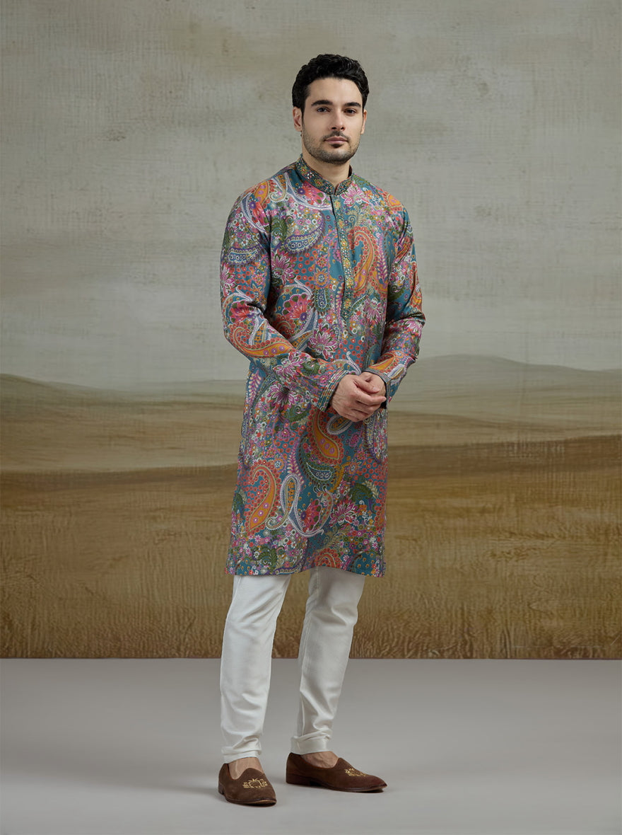 Green Embroidered Kurta Pajama | Virasana