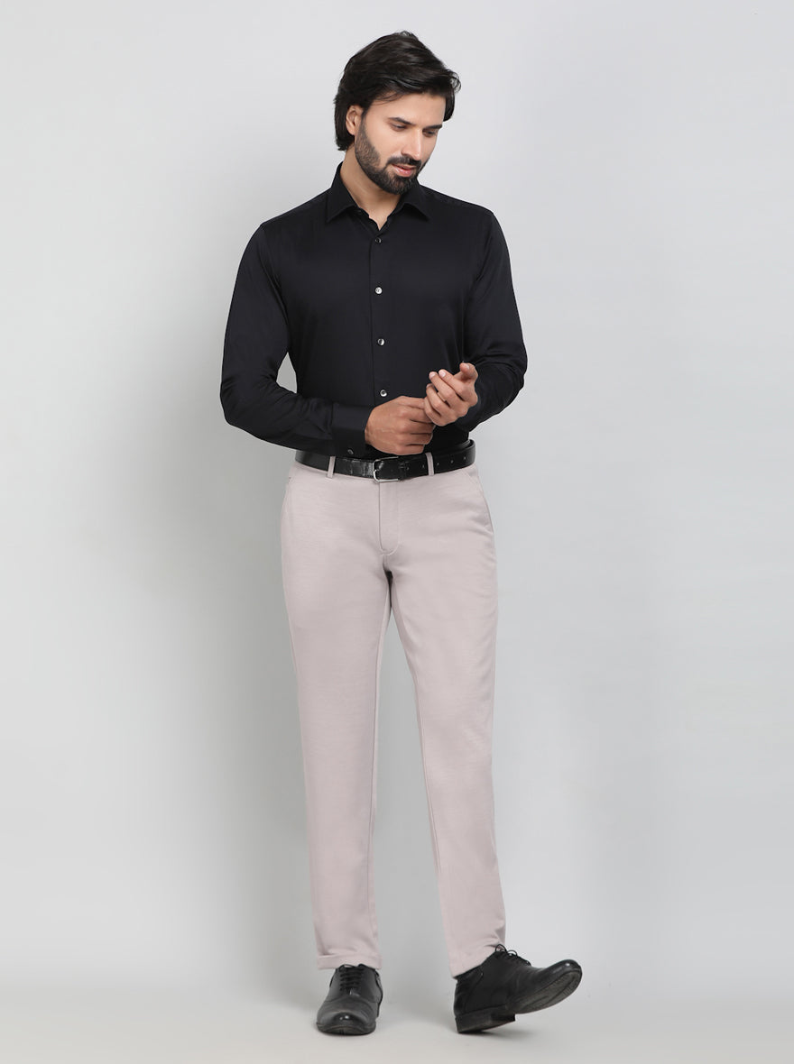 Black Solid Slim Fit Party Wear Shirt | Wyre