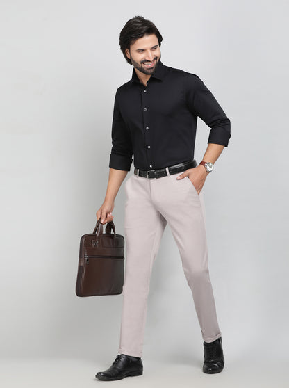 Black Solid Slim Fit Party Wear Shirt | Wyre