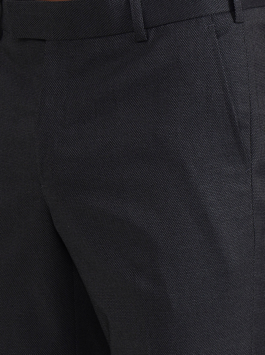 Dark Grey Solid Slim Fit Formal Trouser | Wyre