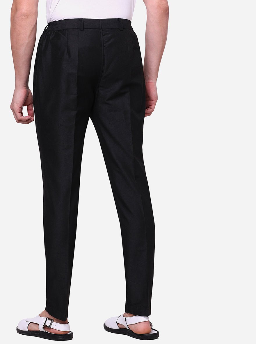 Black Solid Aligadhi - The Kurta Company