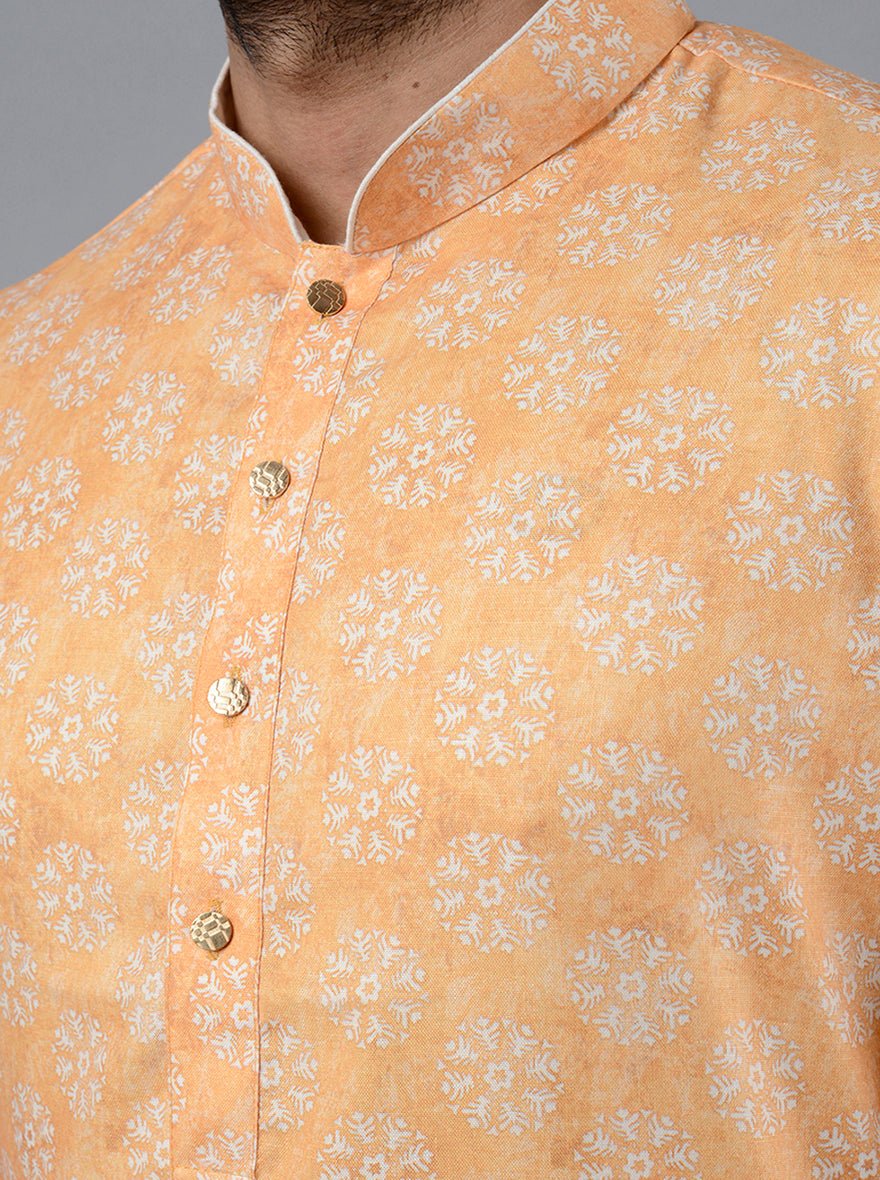 Haldi Yellow Printed Kurta - The Kurta Company