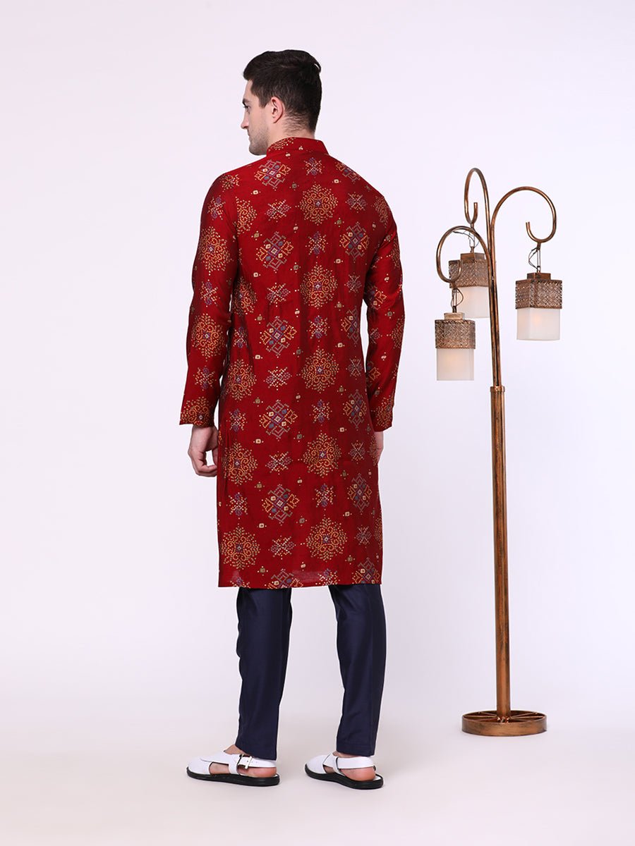 Maroon Printed Kurta - The Kurta Company