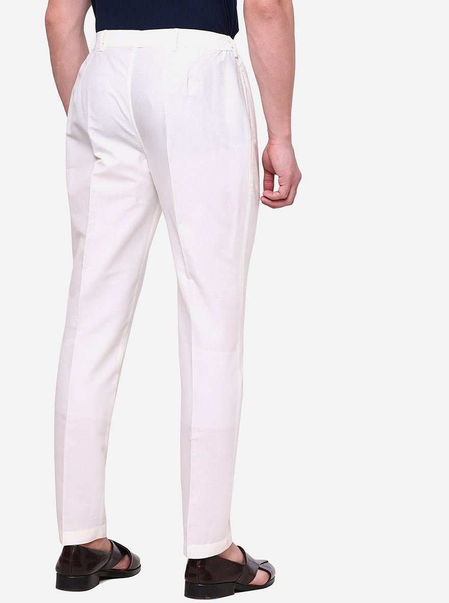 Off-White Solid Aligadhi - The Kurta Company