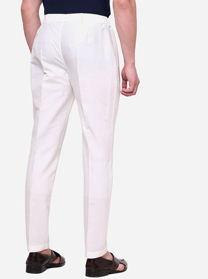 Off-White Solid Aligadhi - The Kurta Company