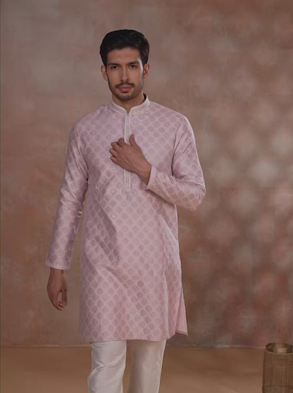 Pink Printed Kurta Pajama | JB X JB
