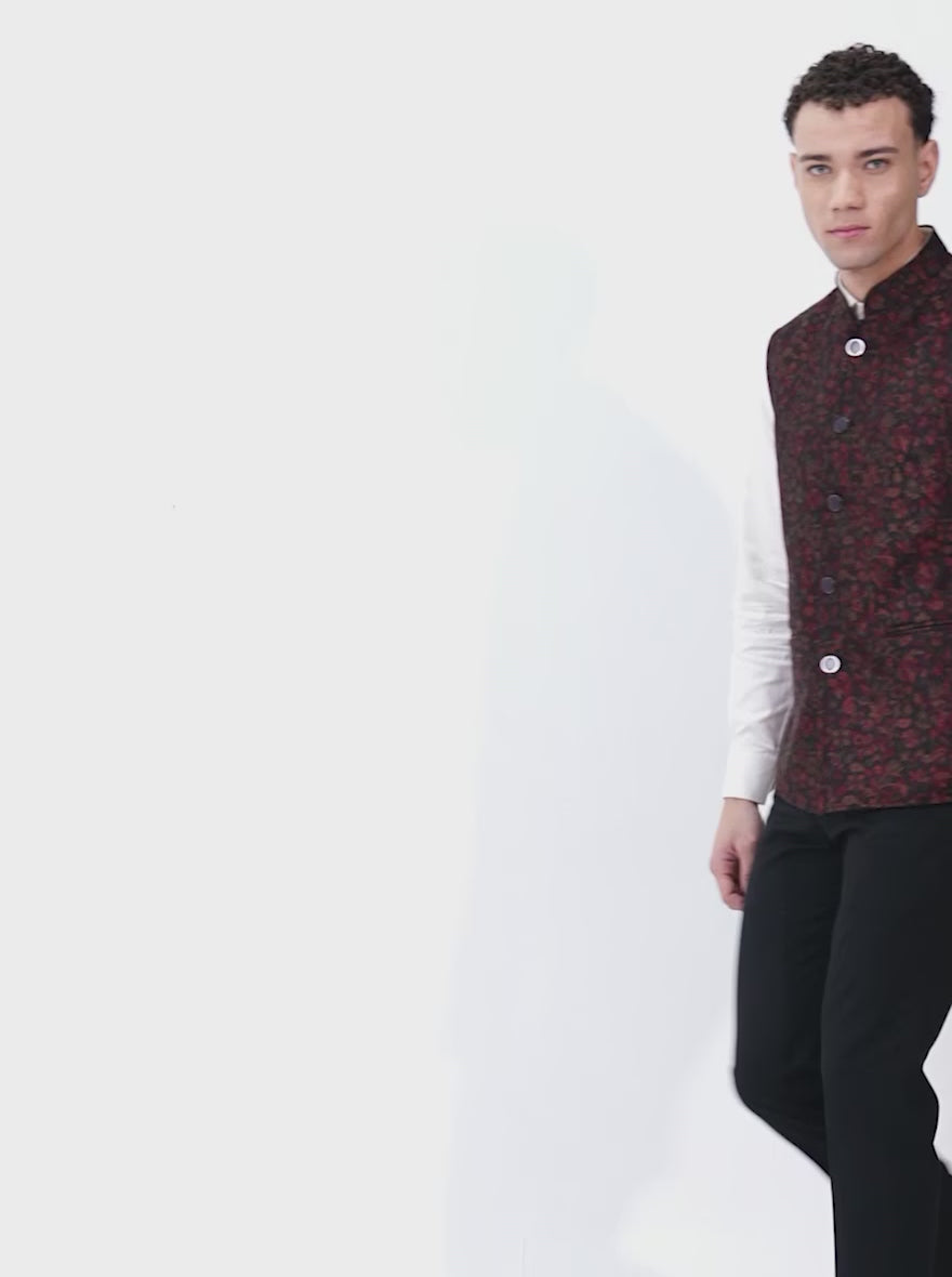 Multicolor Printed Regular Fit Waistcoat | JB X JB