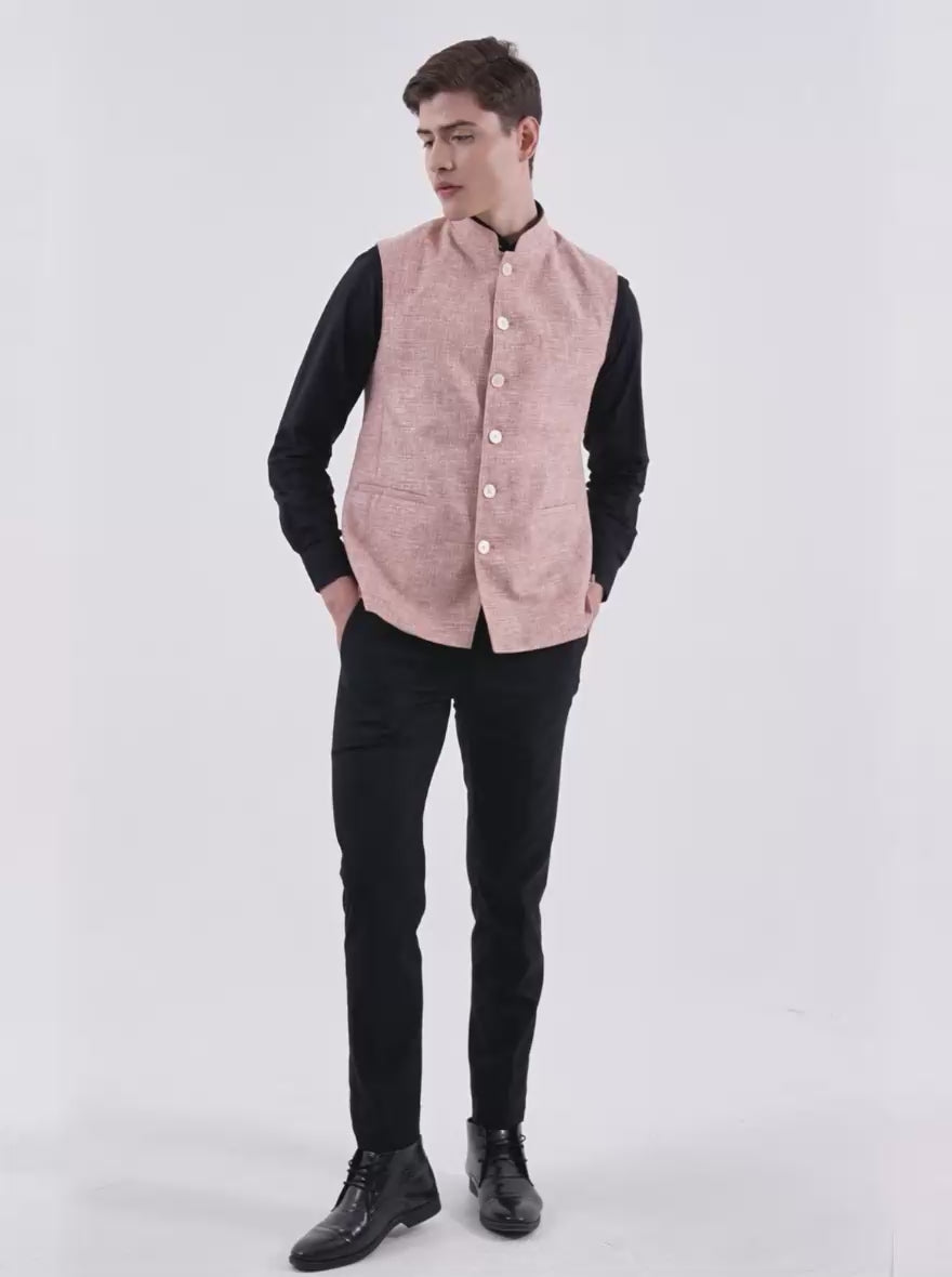 Carrot Pink Solid  Modi Jacket | JadeBlue