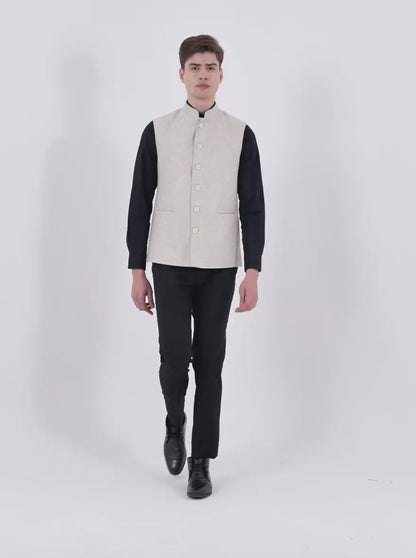 Fawn Solid  Modi Jacket | JadeBlue