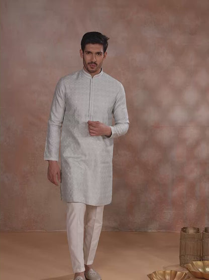 Cream Embroidered Kurta Pajama | JB X JB