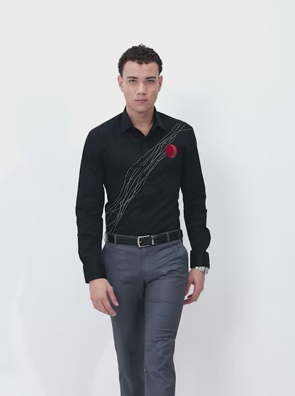 Black Solid Regular Fit Formal Shirt | JB X JB