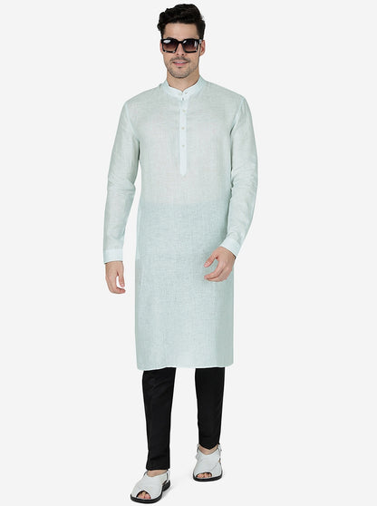 Tint Blue Solid Regular Fit Modi Kurta | JadeBlue