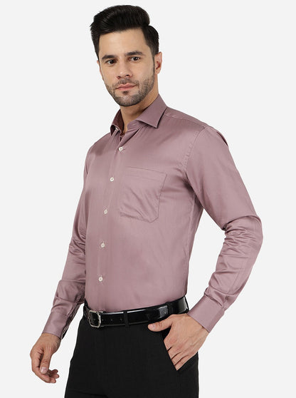 Dusty Pink Solid Slim Fit Formal Shirt | Metal