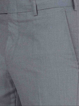 Dark Grey Solid Slim Fit Formal Trouser | Greenfibre