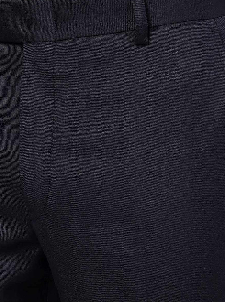 Navy Blue Solid Super Slim Fit Formal Trouser | Greenfibre
