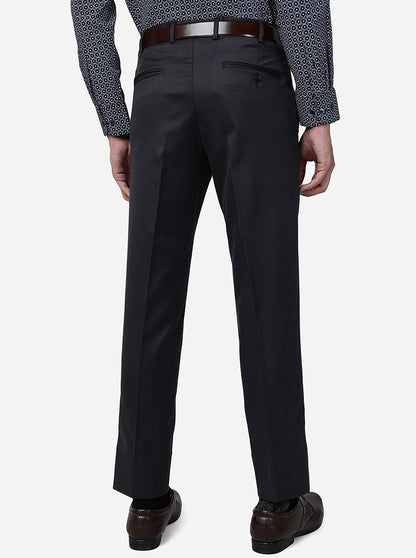 Dark Grey Solid Super Slim fit Formal Trouser | Greenfibre